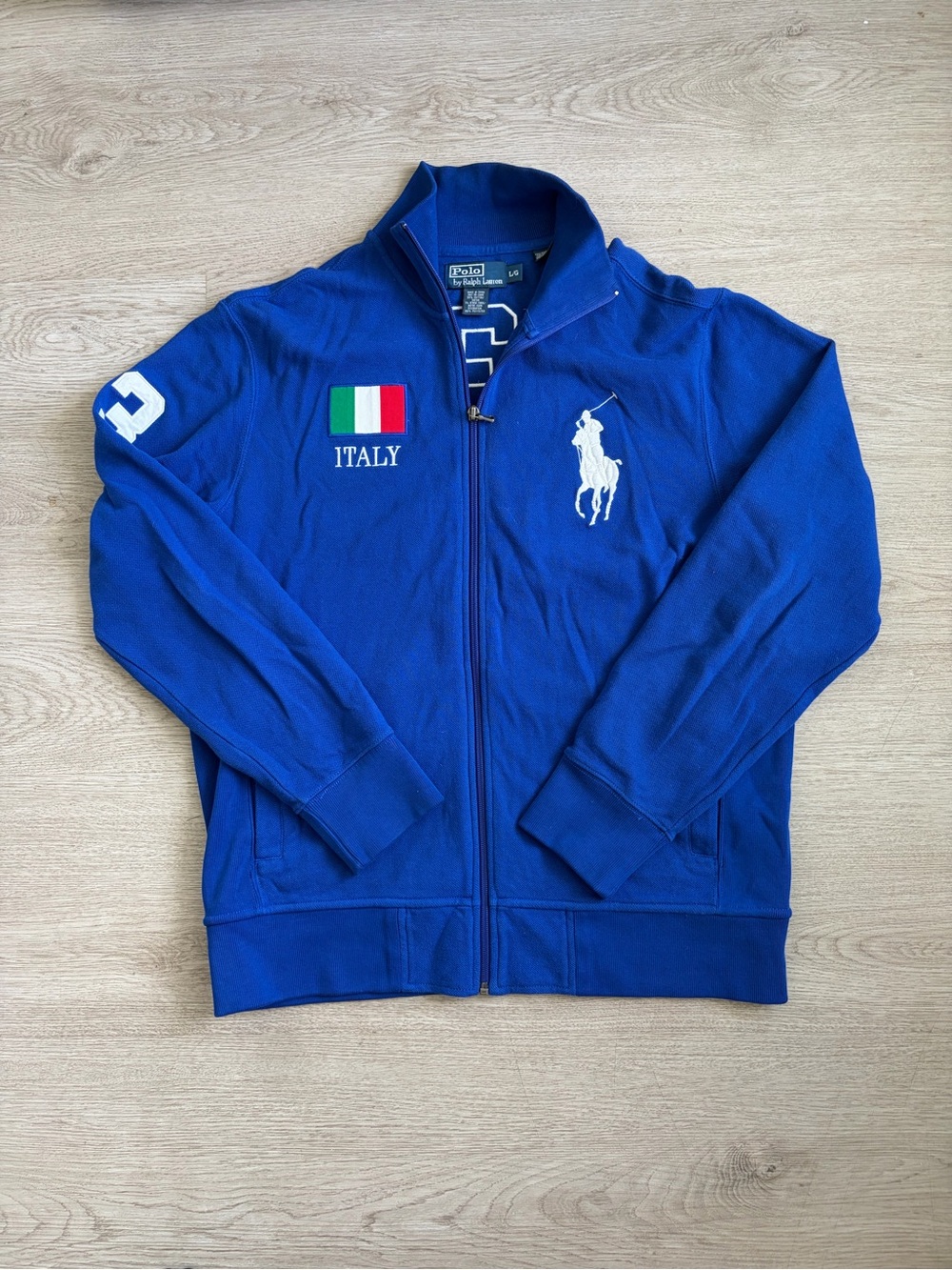 Polo by Ralph Lauren Blue Italy Crest Full-Zip Jacket